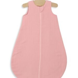 Muslin baby sleeping bag 6-12 months M for summer TOG 1.0 - pastel pink