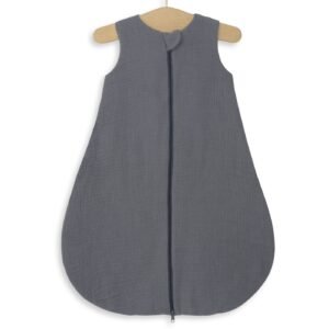 Muslin baby sleeping bag 0-6 months S for summer TOG 1.0 - anthracite