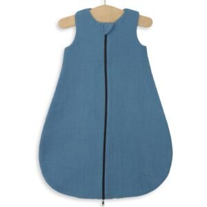 Muslin baby sleeping bag 0-6 months S for summer TOG 1.0 - pastel blue