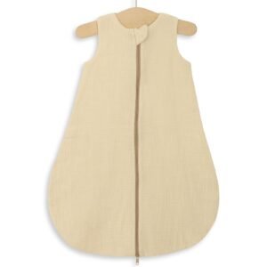 Muslin baby sleeping bag 0-6 months S for summer TOG 1.0 - cream