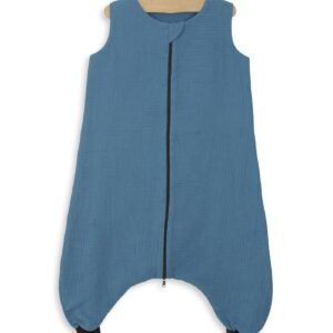 Muslino kūdikio miegmaišis su kojytėmis XL 2-4 m., vasarinis, TOG 1.0 – pastelinė mėlyna