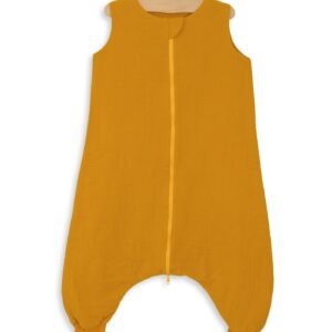 Muslin baby sleeping bag with legs L 9-24 months for summer TOG 1.0 - honey yellow