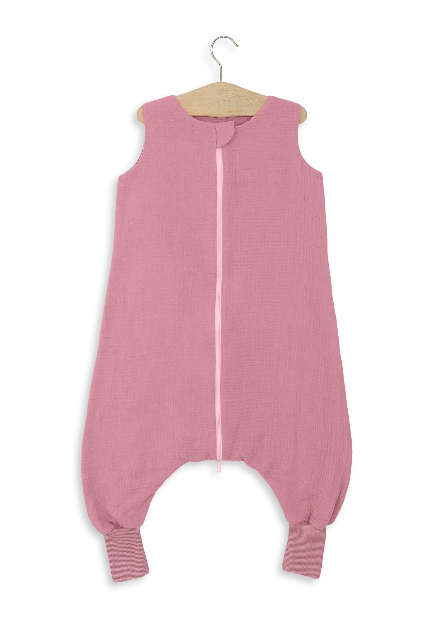 Muslino kūdikio miegmaišis su kojytėmis XL 2-4 m., vasarinis, TOG 1.0 – retro rožinė
