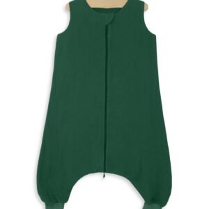 Muslin baby sleeping bag with legs L 9-24 months for summer TOG 1.0 - forest green