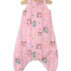 Cotton Baby Sleeping Bag with legs Warm and Cozy L 9-24 months TOG 2.5 - pink owls