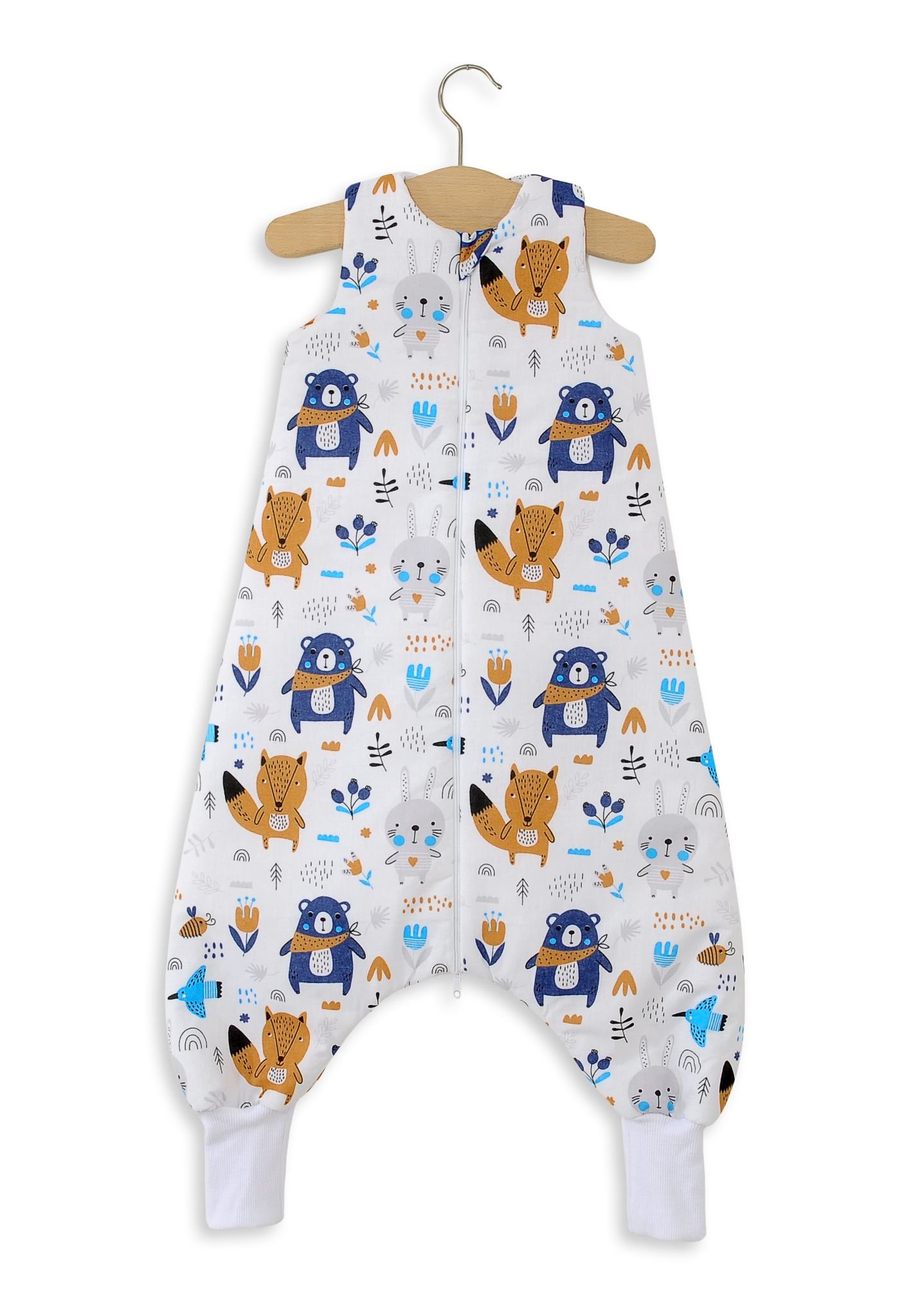 Cotton Baby Sleeping Bag with legs Warm and Cozy L 9-24 months TOG 2.5 - navy blue teddy bears