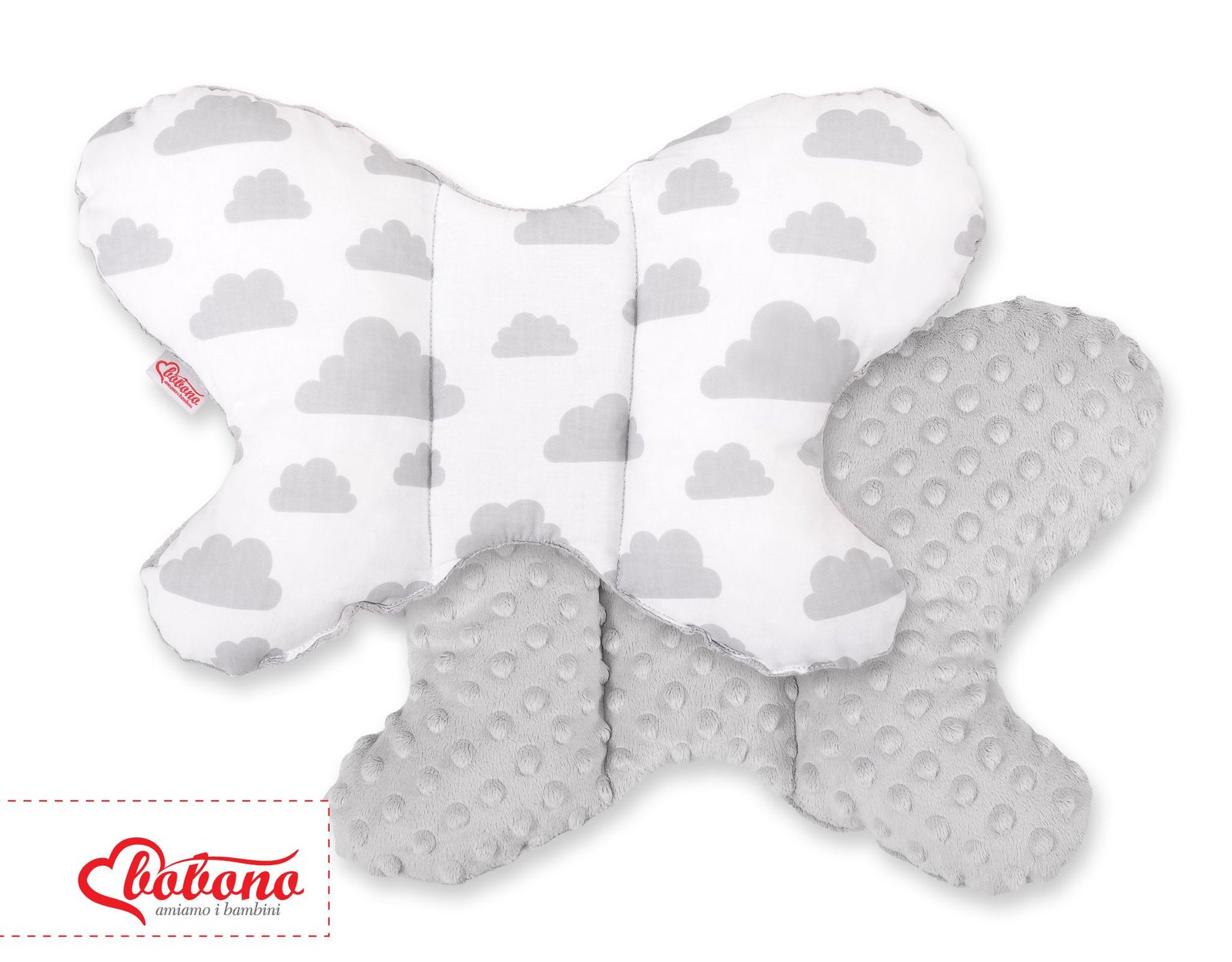 Dvipusė amortizuojanti pagalvėlė „BUTTERFLY“ - debesys pilka/pilka - Image 3