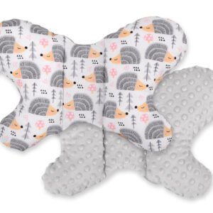 Double-sided anti shock cushion "BUTTERFLY" -  hedgehogs gray/gray
