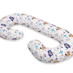 Maternity Support Pillow C, removable pillowcase - navy blue bears