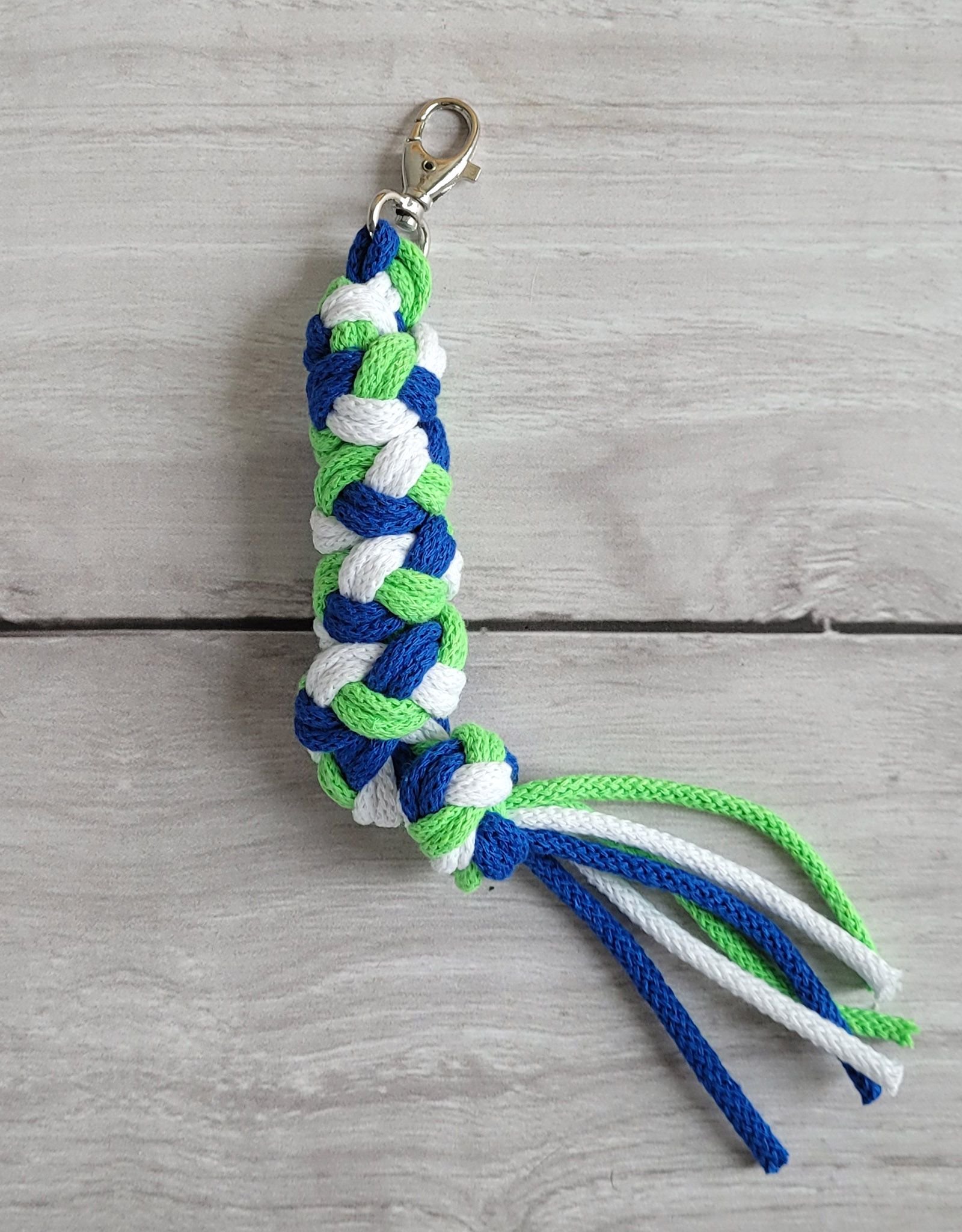 Hobby Horse pavadėlis, pagamintas iš dvigubai vytos virvutės - rugiagėlių/šviesiai žalia/balta - Image 3