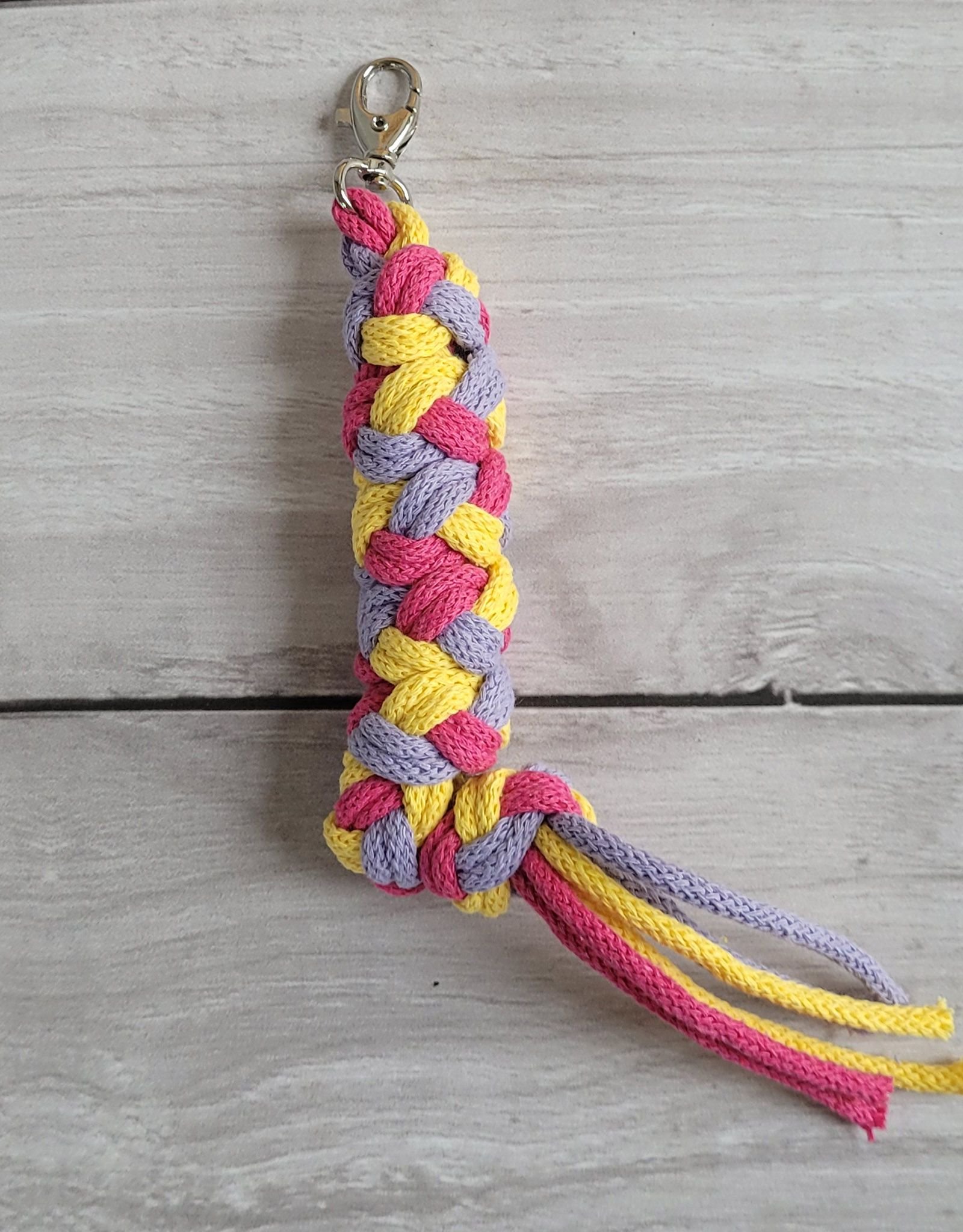 Hobby Horse pavadėlis, pagamintas iš dvigubai vytos virvutės - tamsiai rožinė/purpurinė/geltona - Image 3