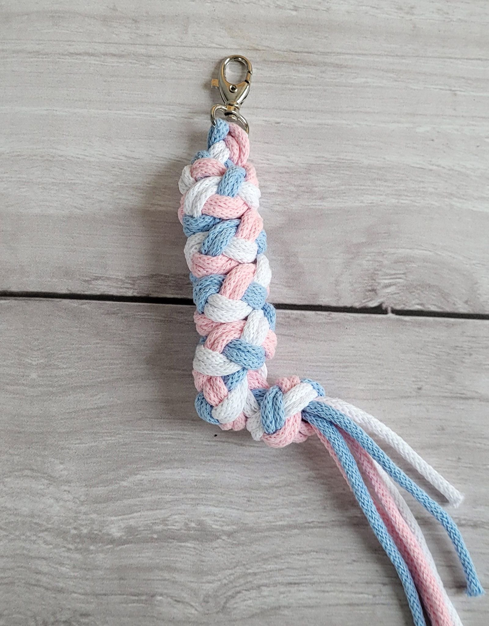 Hobby Horse pavadėlis, pagamintas iš dvigubos virvutės - mėlyna/šviesiai rožinė/balta - Image 3