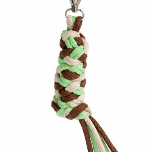 Hobby Horse pavadėlis, pagamintas iš dvigubos virvutės - šviesiai žalia/ruda/šviesiai smėlio spalvos