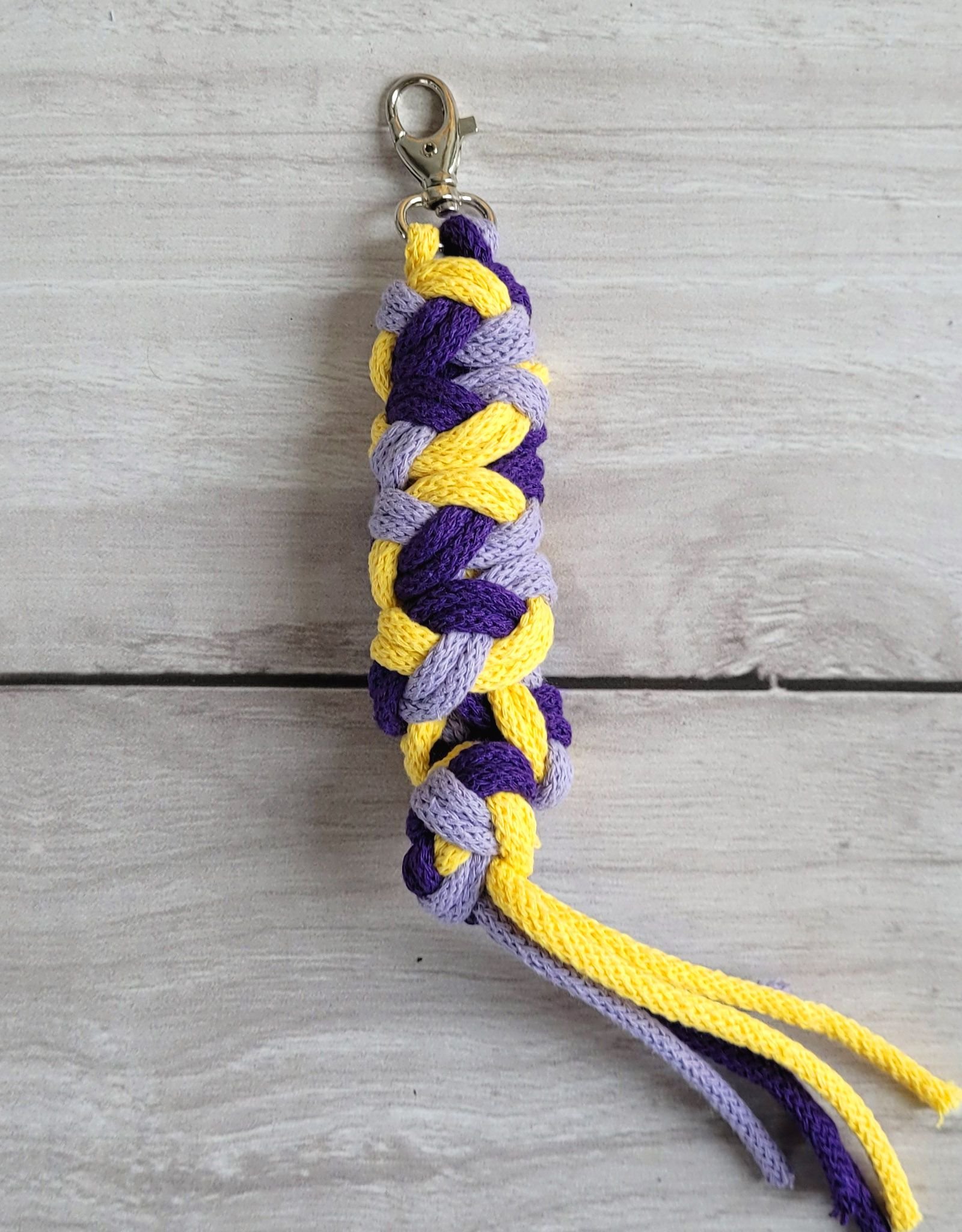 Hobby Horse pavadėlis, pagamintas iš dvigubos virvutės - purpurinė/tamsiai violetinė/geltona - Image 3