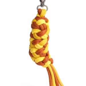 Hobby Horse pavadėlis, pagamintas iš dvigubos virvutės - geltona/garstyčių spalvos/terakotos spalvos