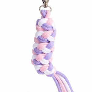 Hobby Horse pavadėlis, pagamintas iš dvigubos virvutės - šviesiai rožinė/purpurinė/balta
