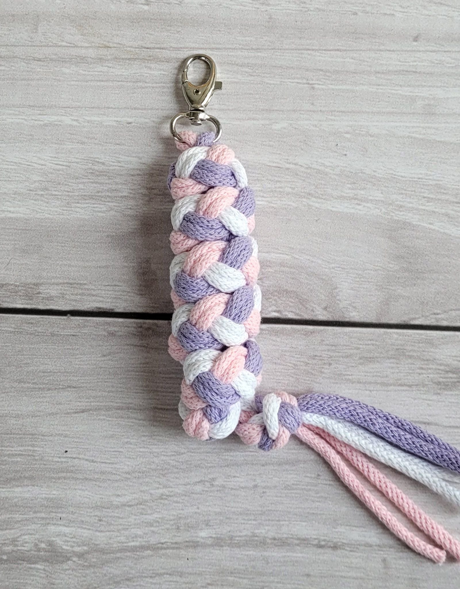 Hobby Horse pavadėlis, pagamintas iš dvigubos virvutės - šviesiai rožinė/purpurinė/balta - Image 3