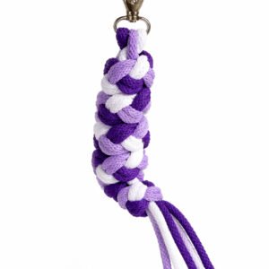 Hobby Horse pavadėlis, pagamintas iš dvigubos virvutės - purpurinė/tamsiai violetinė/balta