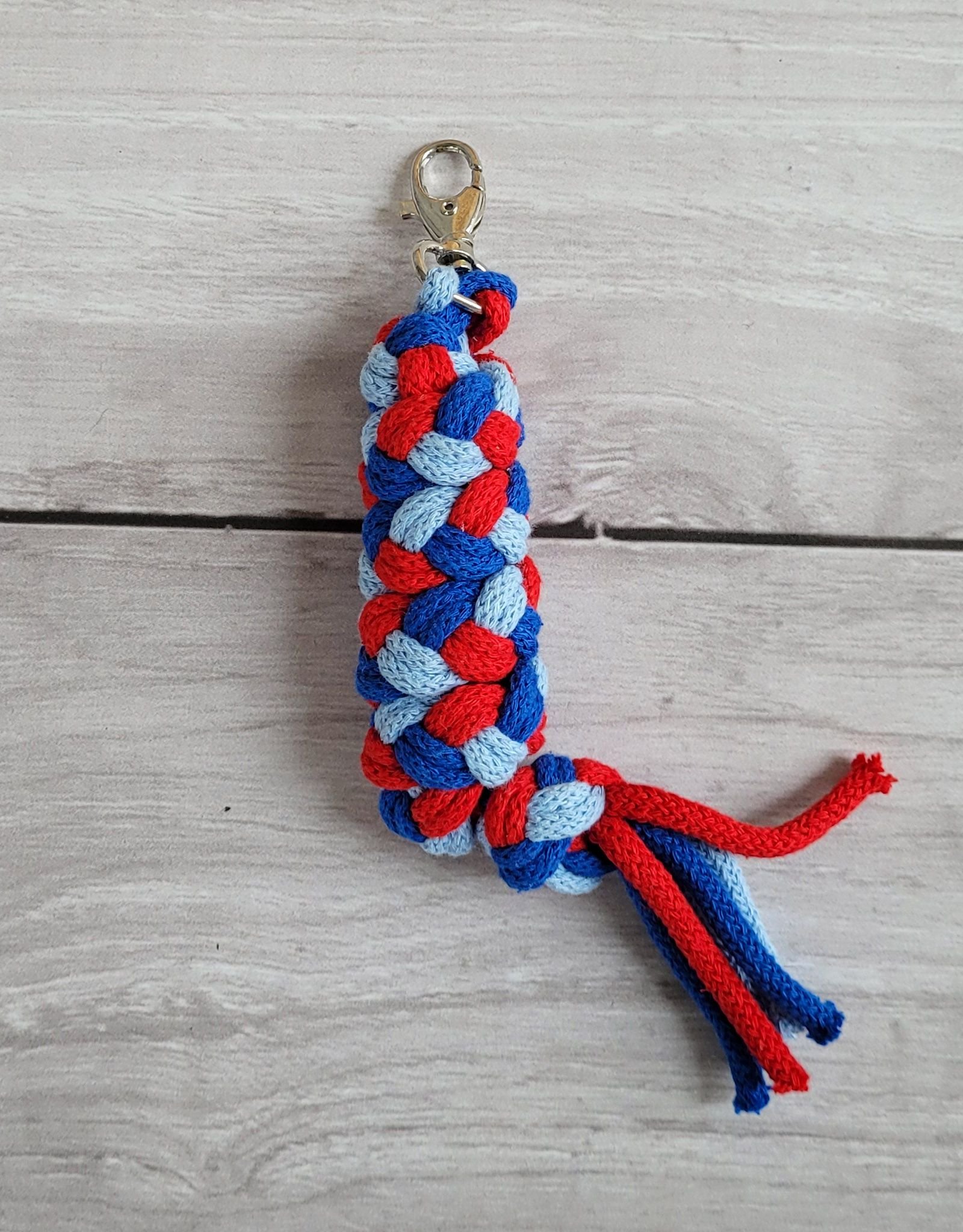 Hobby Horse pavadėlis, pagamintas iš dvigubos virvutės - mėlyna/rugiagėlių/raudona - Image 3