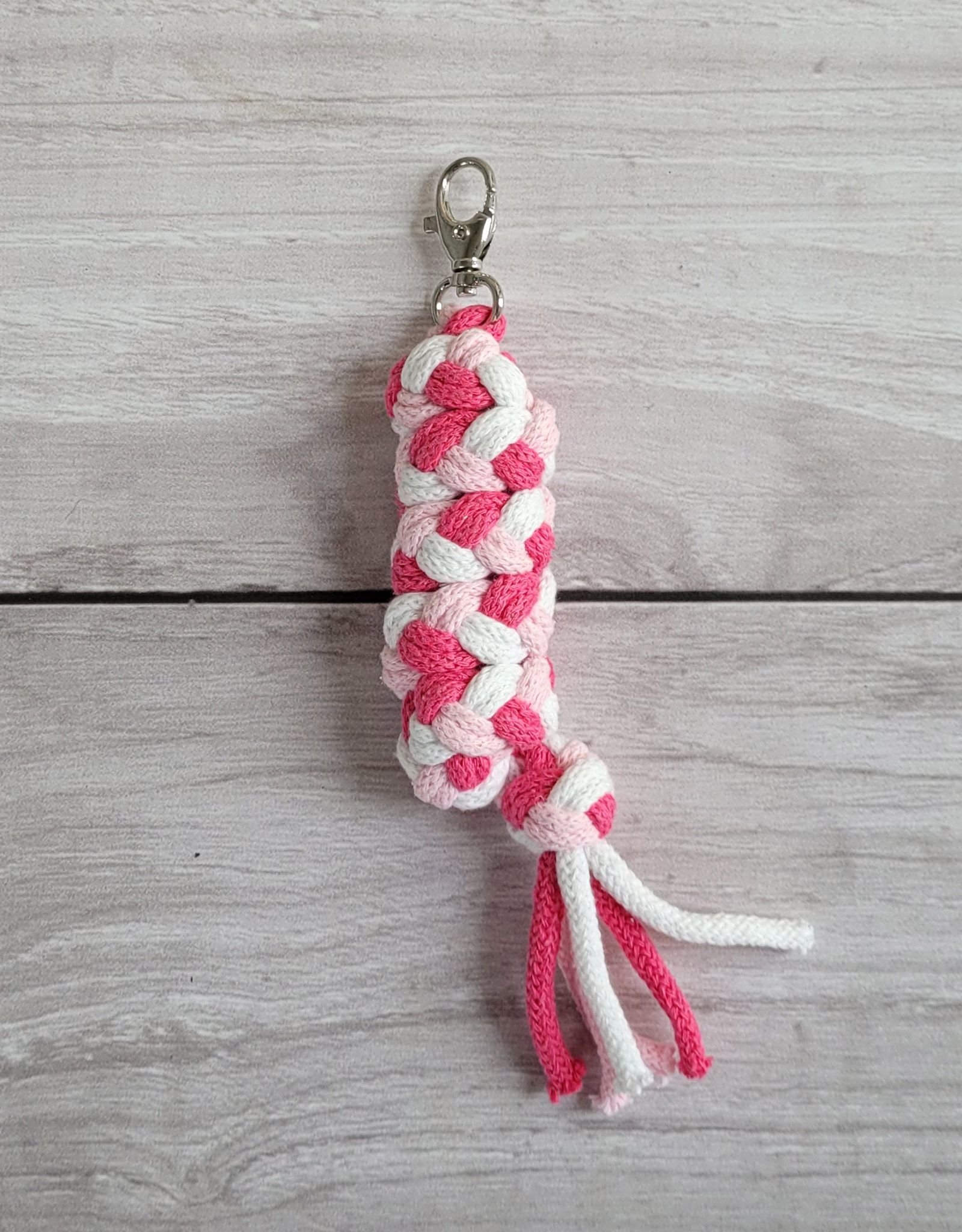 Hobby Horse pavadėlis, pagamintas iš dvigubos virvutės - šviesiai rožinė/tamsiai rožinė/balta - Image 3