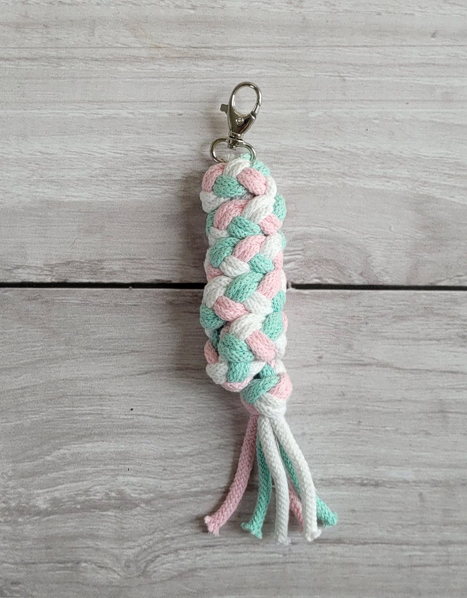 Hobby Horse pavadėlis, pagamintas iš dvigubos virvutės - šviesiai rožinė/mėtos spalvos/balta - Image 3
