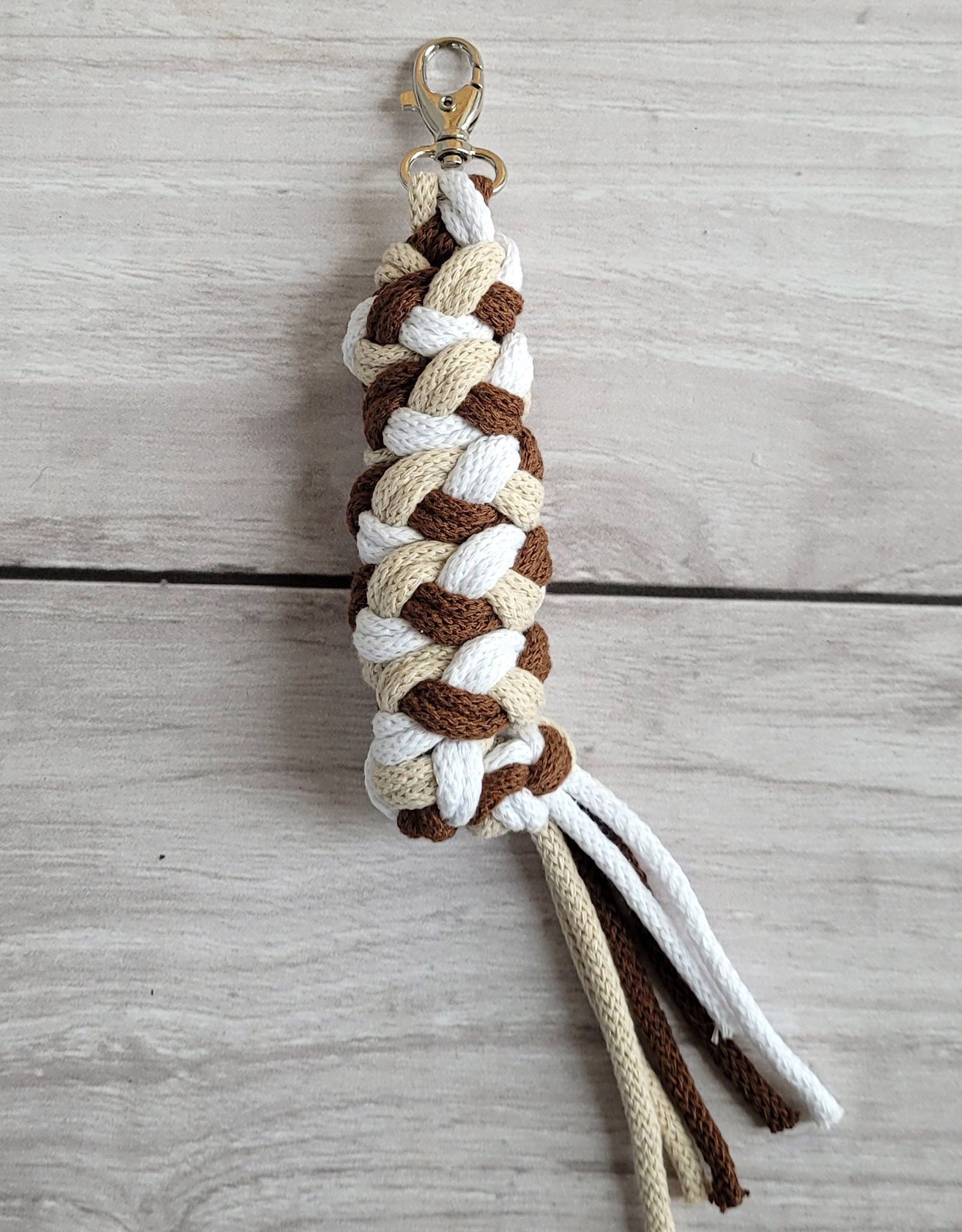 Hobby Horse pavadėlis, pagamintas iš dvigubos virvutės - šviesiai smėlio spalvos/ruda/balta - Image 3