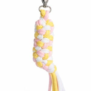 Hobby Horse pavadėlis, pagamintas iš dvigubos virvutės - šviesiai rožinė/geltona/balta