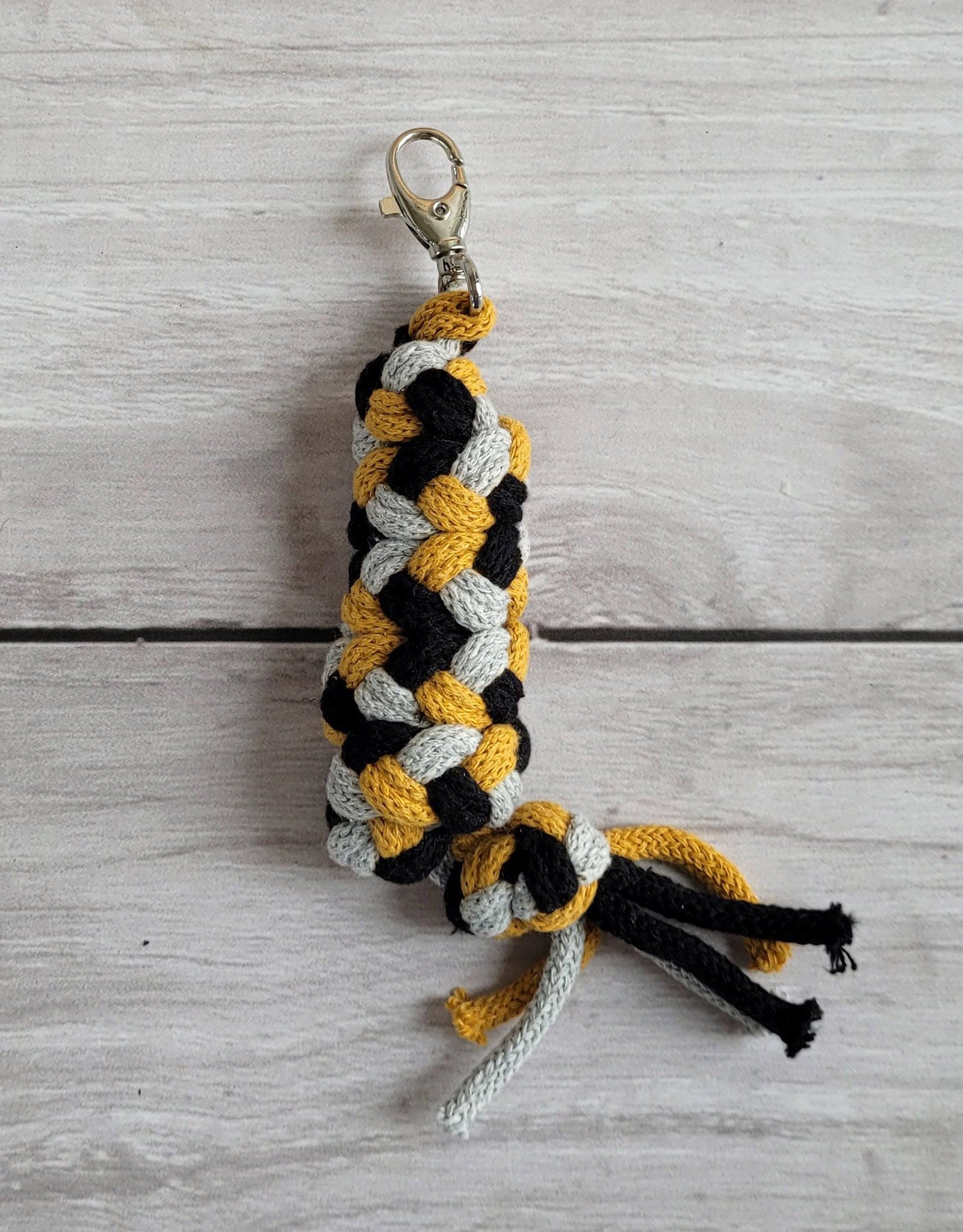 Hobby Horse pavadėlis, pagamintas iš dvigubos virvutės - garstyčių spalvos/pilka/juoda - Image 3