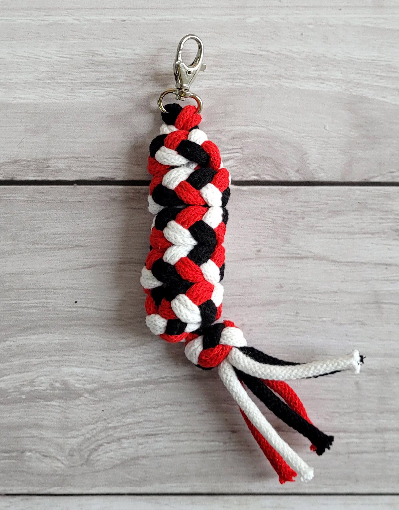 Hobby Horse pavadėlis, pagamintas iš dvigubos virvutės - raudona/balta/juoda - Image 3