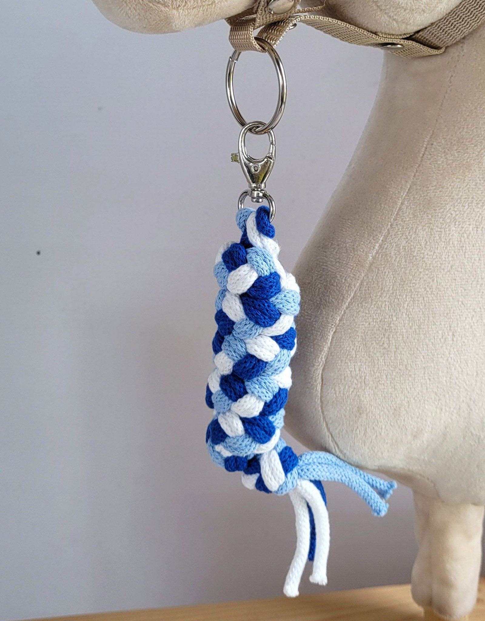 Hobby Horse pavadėlis, pagamintas iš dvigubos virvutės - mėlyna/rugiagėlių/balta - Image 2