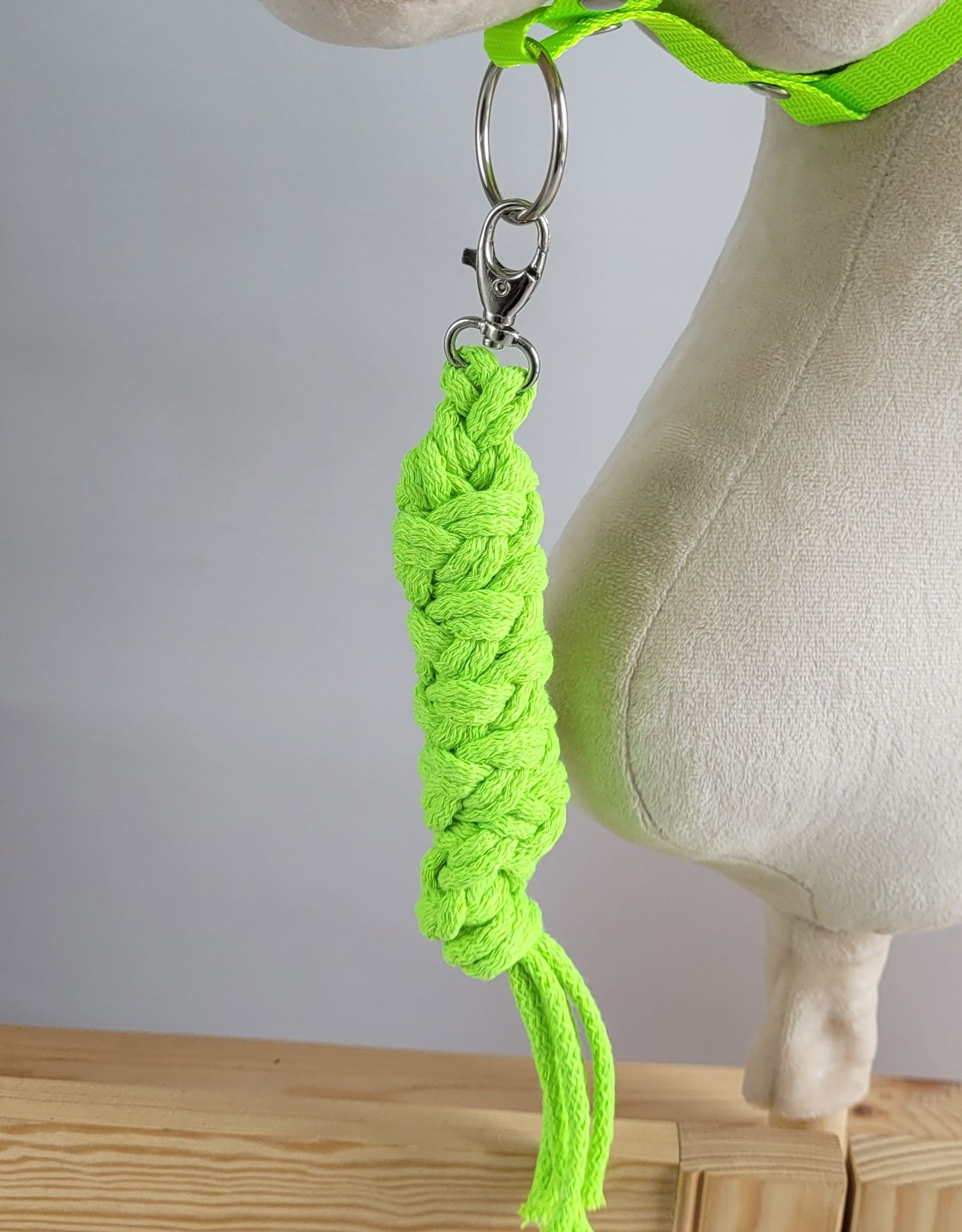 Hobby Horse pavadėlis, pagamintas iš dvigubai vytos virvutės - neoninė žalia - Image 4