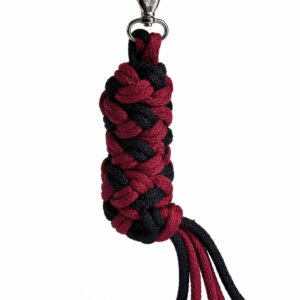 Hobby Horse pavadėlis, pagamintas iš dvigubai vytos virvutės - juoda/bordo spalvos