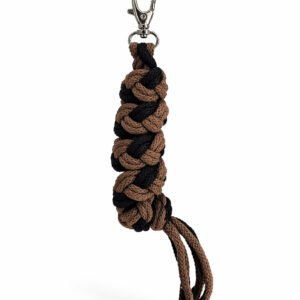 Hobby Horse pavadėlis, pagamintas iš dvigubai vytos virvutės - juoda/ruda