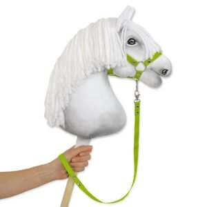 Pavadėlis hobby horse žirgeliui iš juostelės - limetų žalia