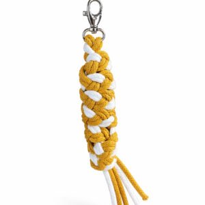 Pavadėlis Hobby Horse žirgeliui iš dvigubai vytos virvutės - balta-medaus geltona