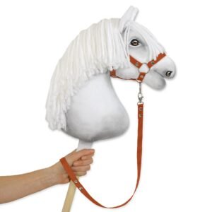 Pavadėlis hobby horse žirgeliui iš juostelės - imbierinė