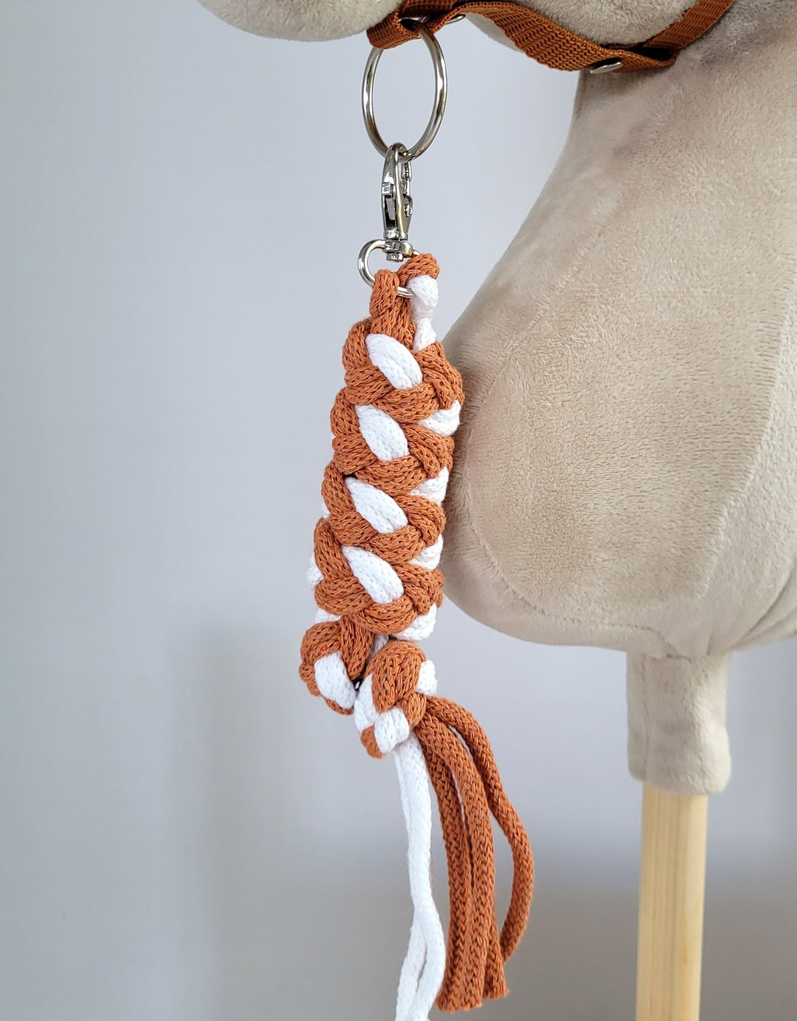 Hobby Horse pavadėlis, pagamintas iš dvigubai vytos virvutės - balta/imbiro spalvos - Image 3