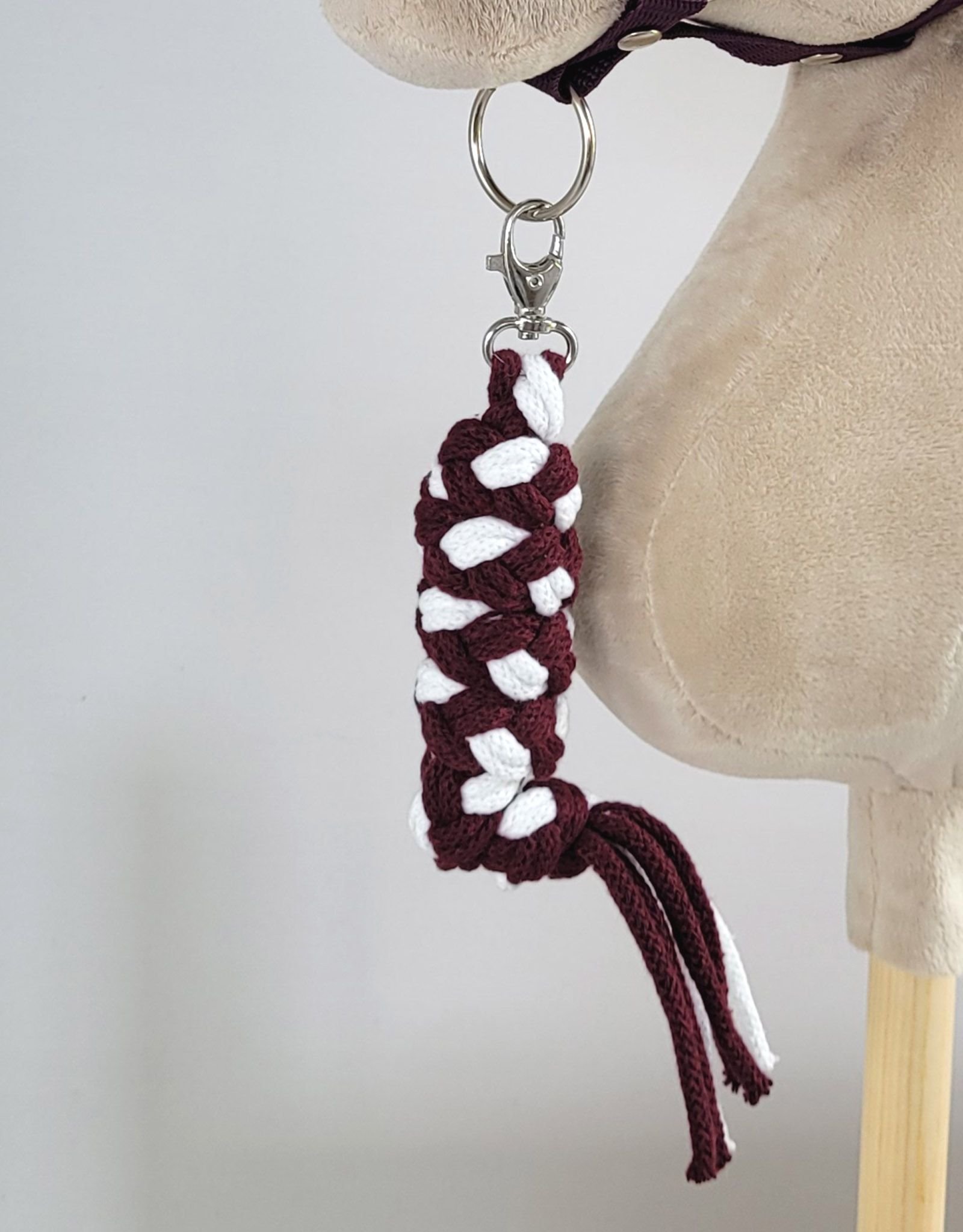 Pavadėlis Hobby Horse žirgeliui iš dvigubai vytos virvutės - balta-slyvinė - Image 3