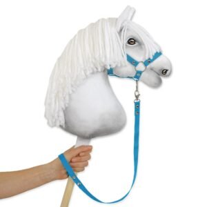 Pavadėlis hobby horse žirgeliui iš juostelės - turkio spalvos