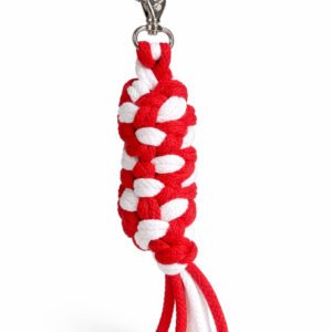 Pavadėlis Hobby Horse žirgeliui iš dvigubai vytos virvutės - balta-raudona