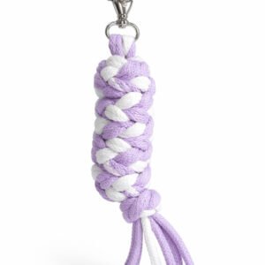 Pavadėlis Hobby Horse žirgeliui iš dvigubai vytos virvutės - balta-violetinė