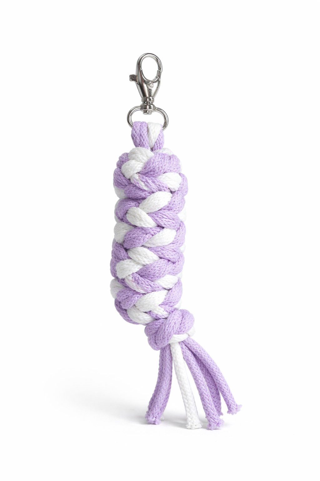 Pavadėlis Hobby Horse žirgeliui iš dvigubai vytos virvutės - balta-violetinė