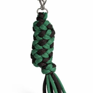 Hobby Horse pavadėlis, pagamintas iš dvigubai vytos virvutės - juoda/žalia