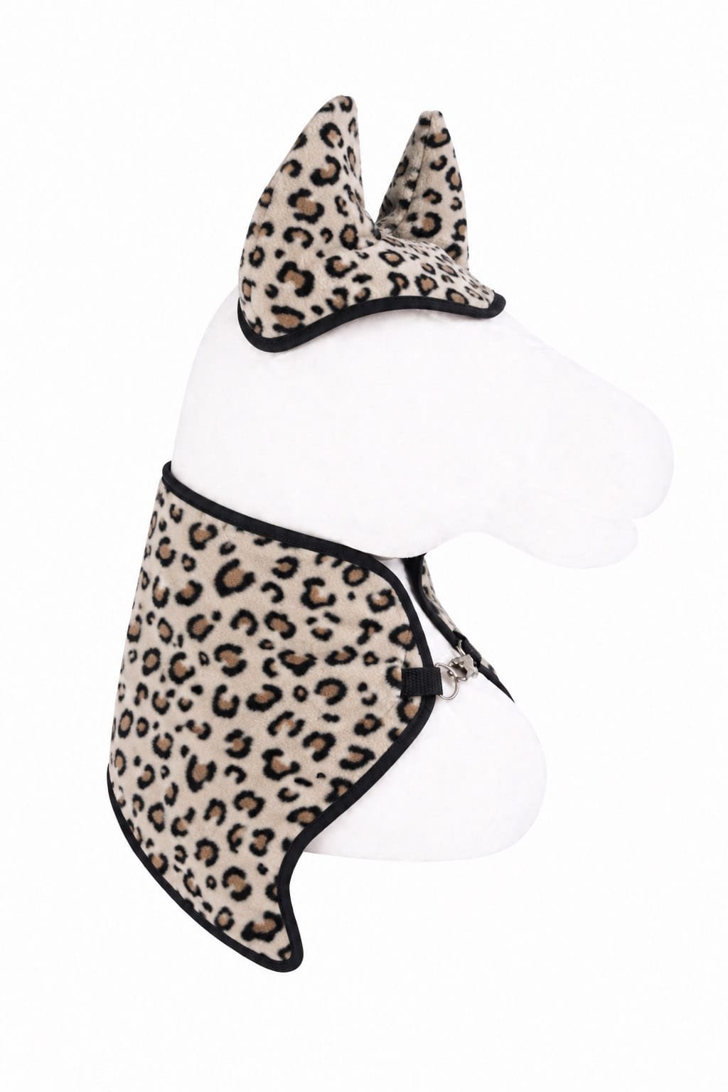 Rinkinys Hobby Horse A4 ir A5: flisinė antklodė + šiltos ausinės – smėlio spalvos, su leopardo raštu - Image 2