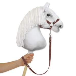 Pavadėlis hobby horse žirgeliui iš juostelės - ruda